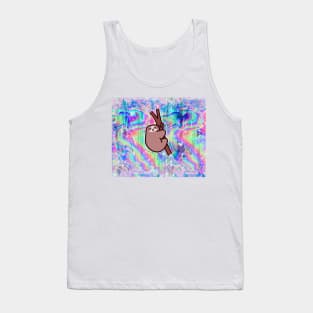 Climbing Sloth Rainbow Holographic Tank Top